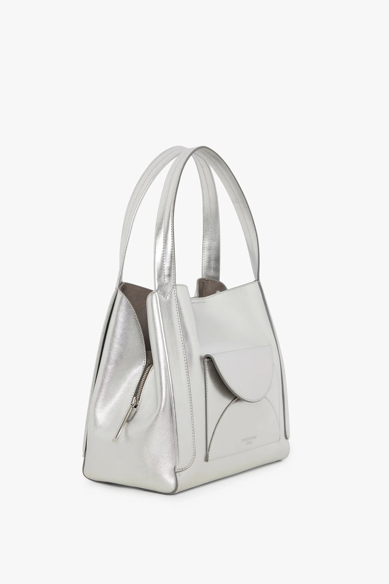 Jasper Conran "Darcey" Leather Hobo Bag in Silver