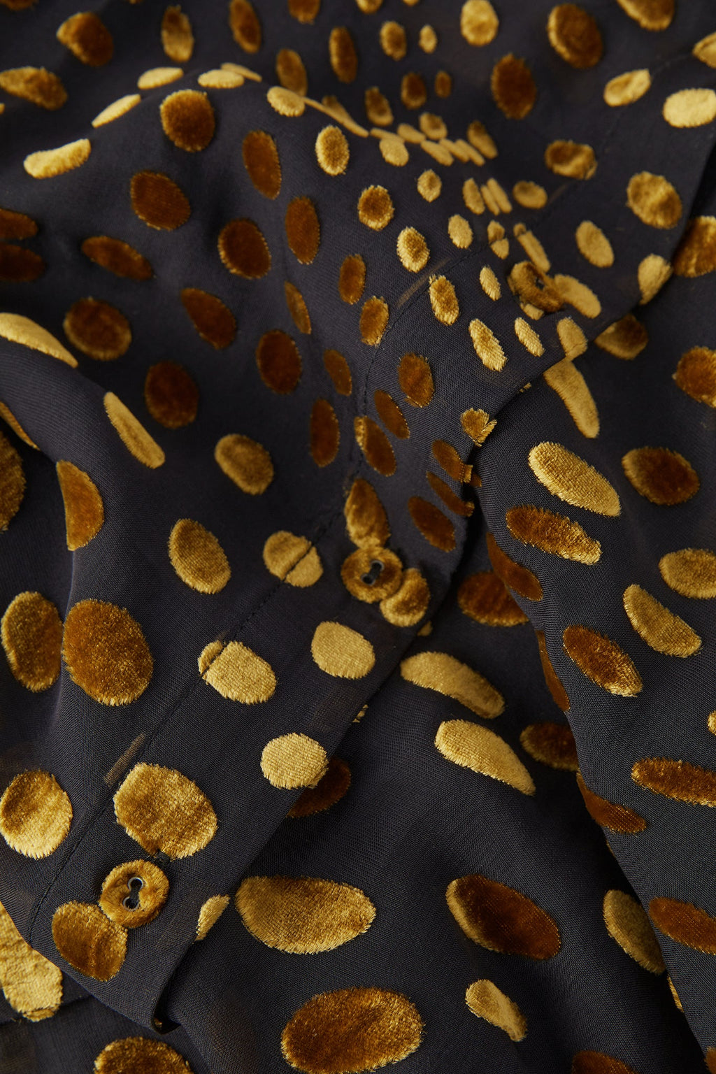 Jasper Conran "Idalia" Velvet Burn Out Shirt in Gold Spot