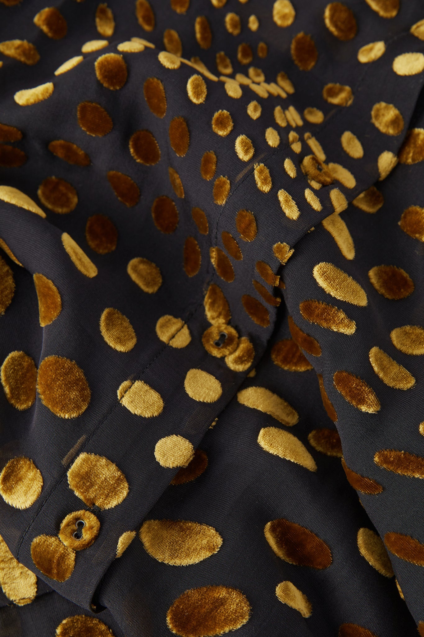 Jasper Conran "Idalia" Velvet Burn Out Shirt in Gold Spot