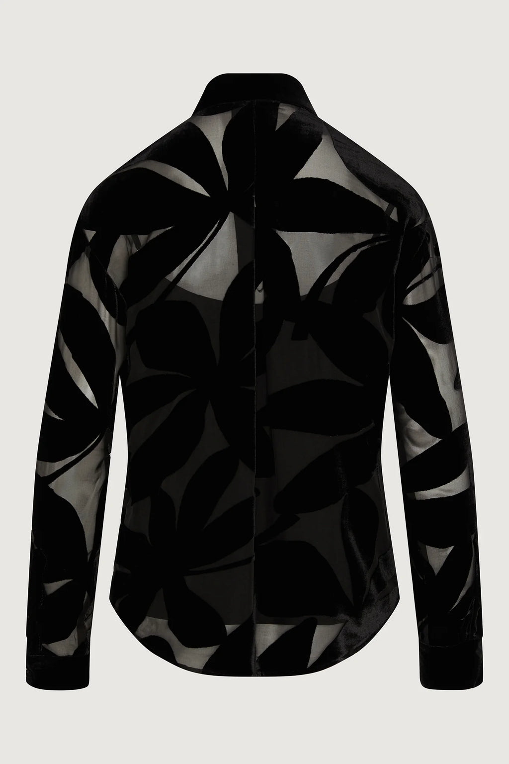 Gianna Velvet Burn Out Shirt in Black