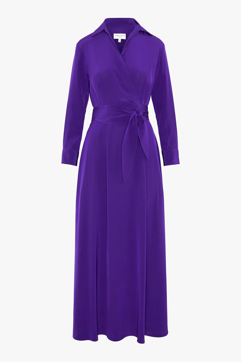 Jasper Conran "Celia" Maxi Silk Wrap Dress in Purple