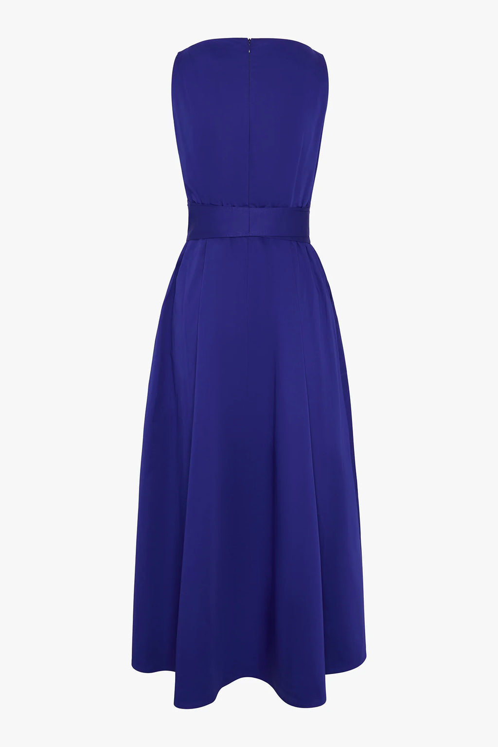 Jasper Conran "Harper" Slash Neck Cotton Sleeveless Dress in Blue