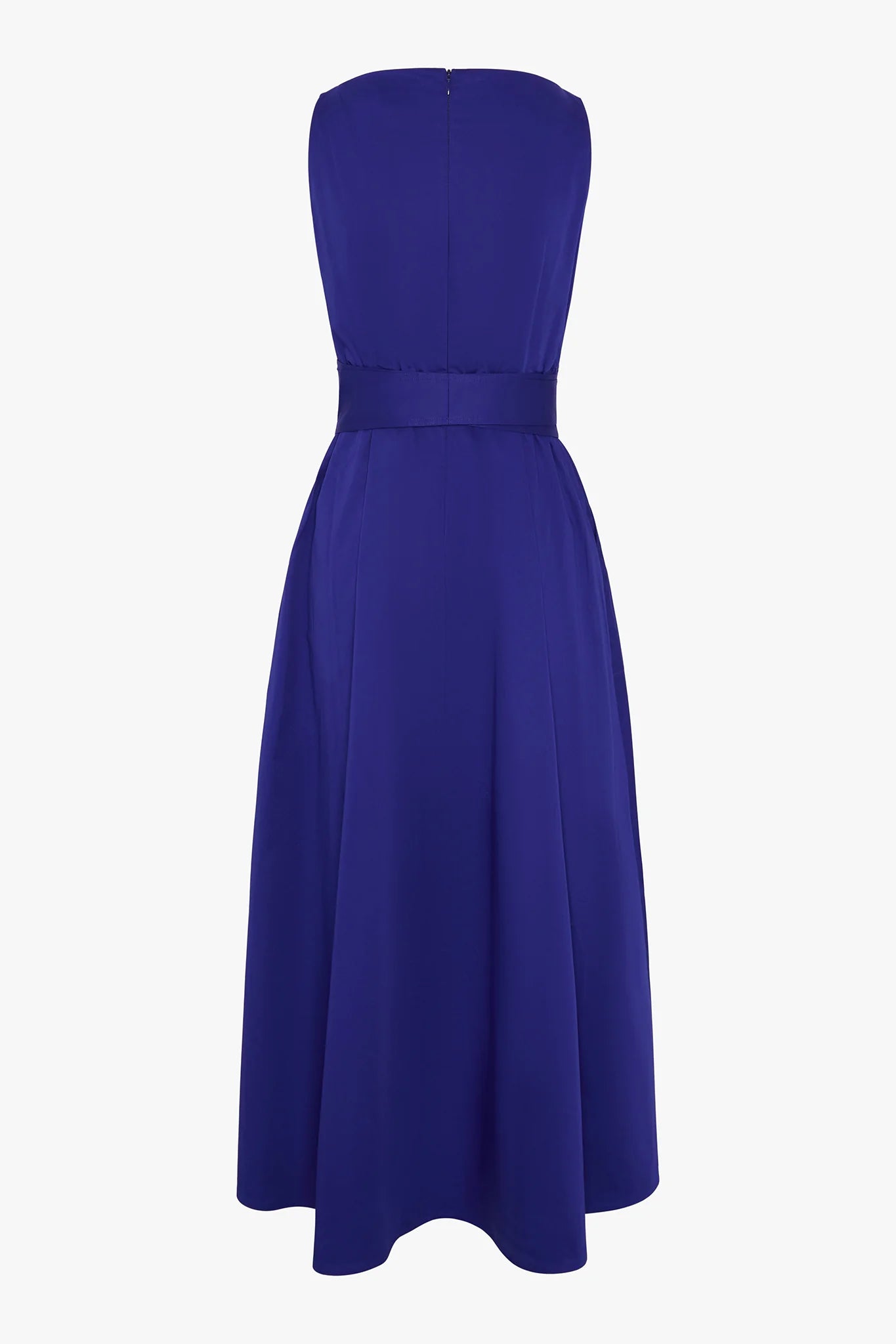 Jasper Conran "Harper" Slash Neck Cotton Sleeveless Dress in Blue