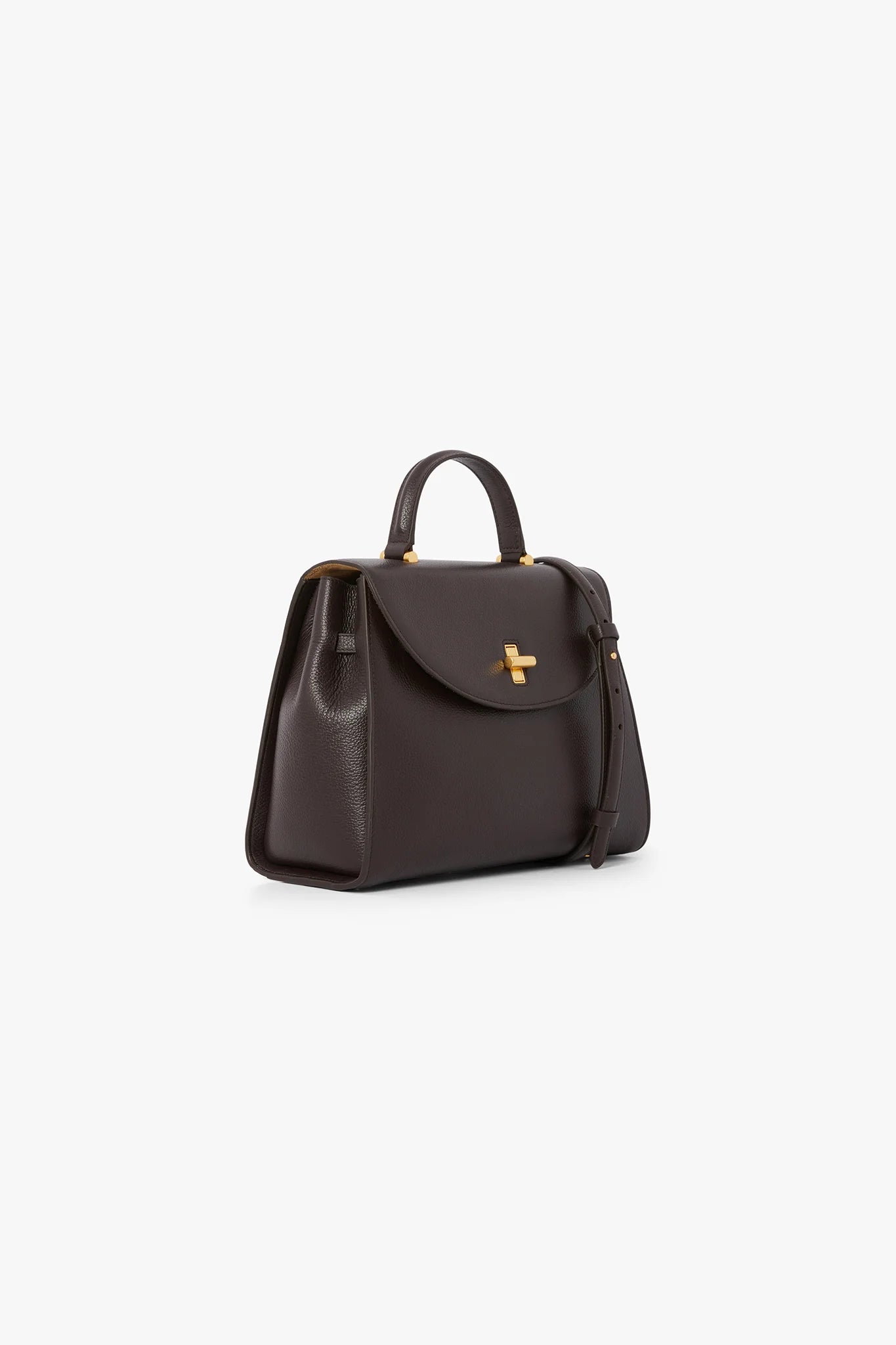 Jasper Conran "Gigi" Leather Top Handle Grab Bag in Chocolate