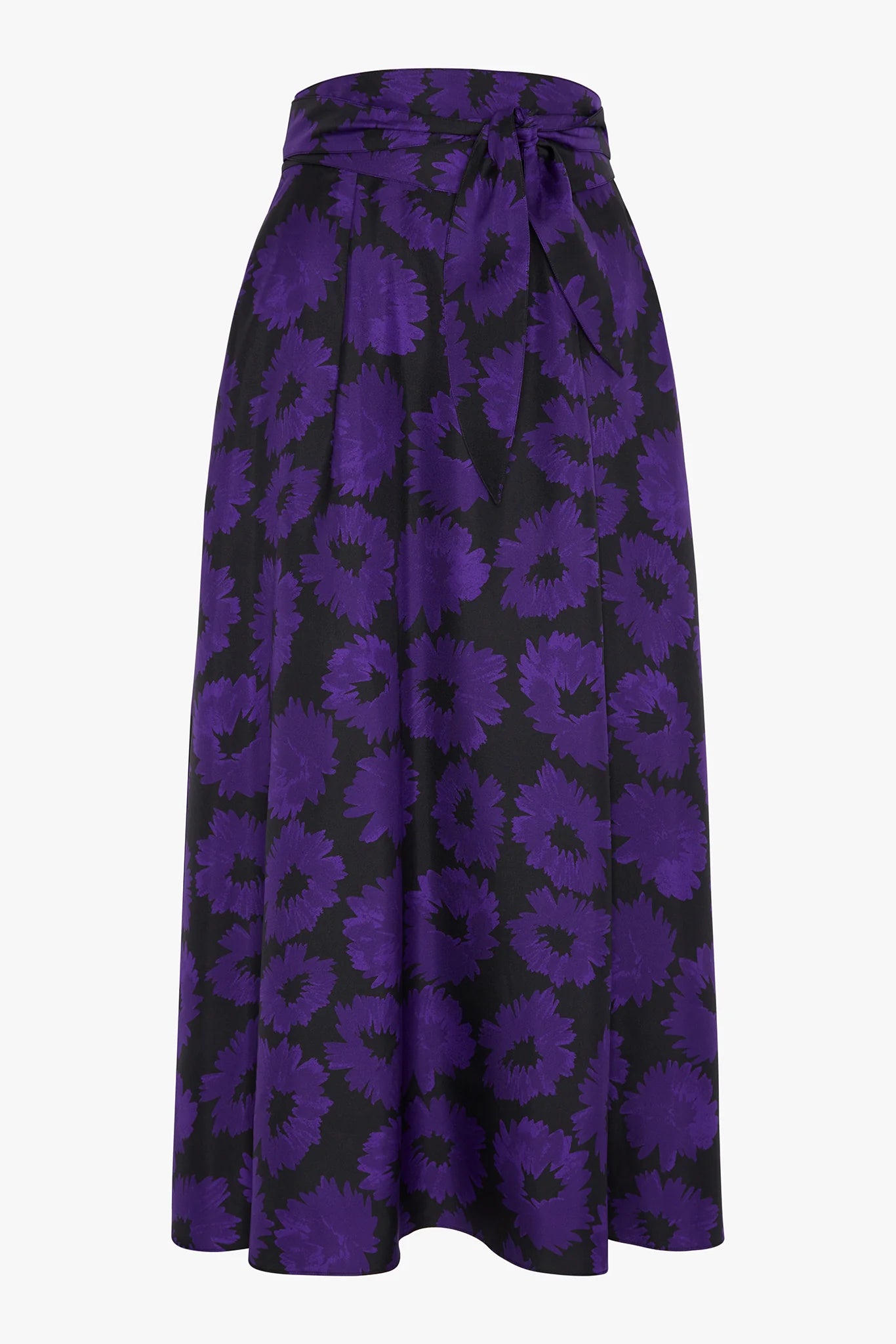 Jasper Conran "Isabella" Silk Twill Printed Maxi Skirt in Purple