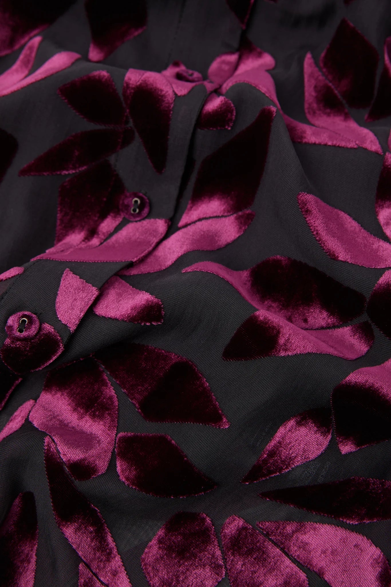 Jasper Conran "Idalia" Velvet Burn Out Shirt in Cerise Geo Pink