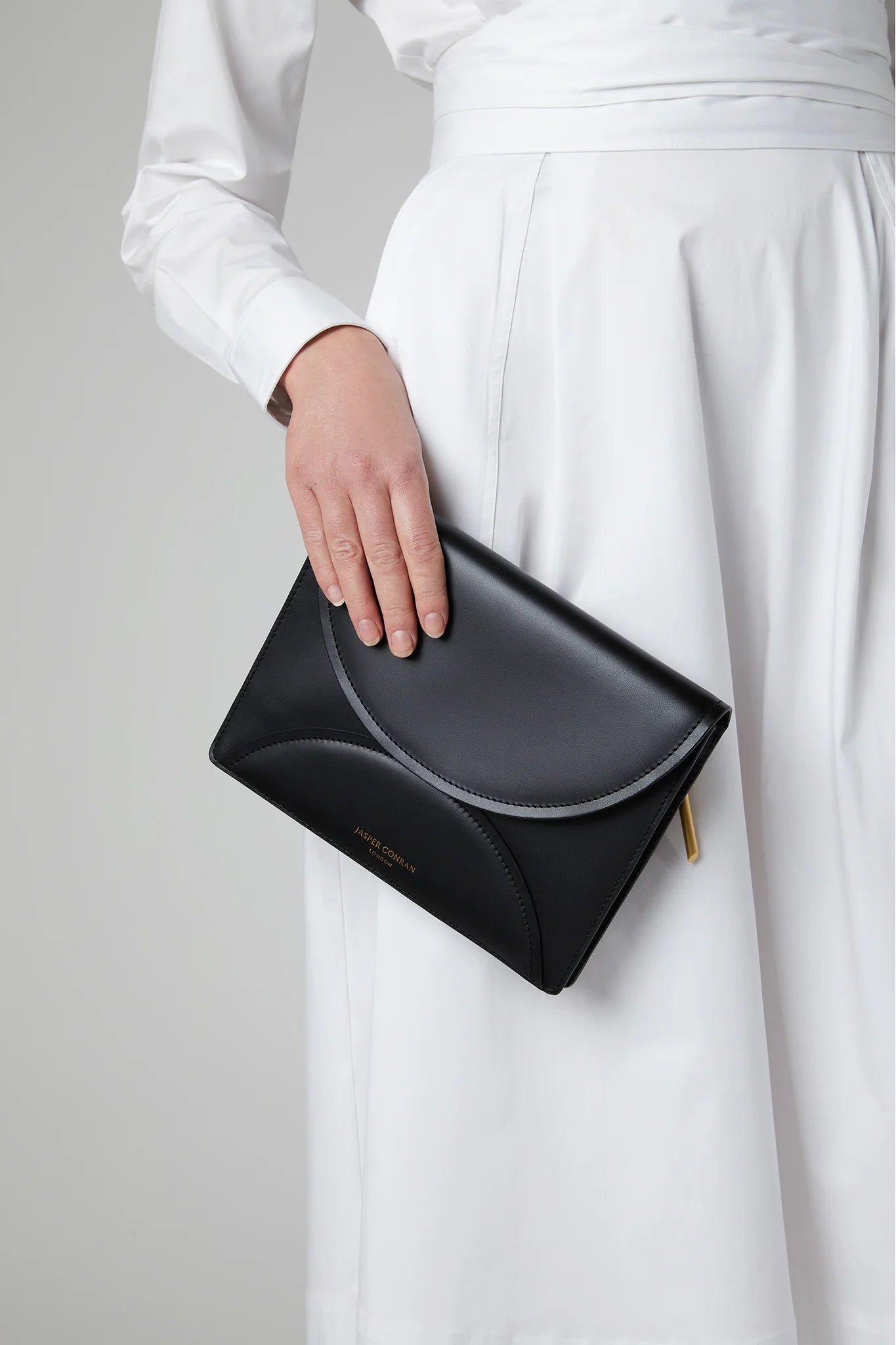 Jasper Conran "Gabriella" Leather Clutch Bag in Black