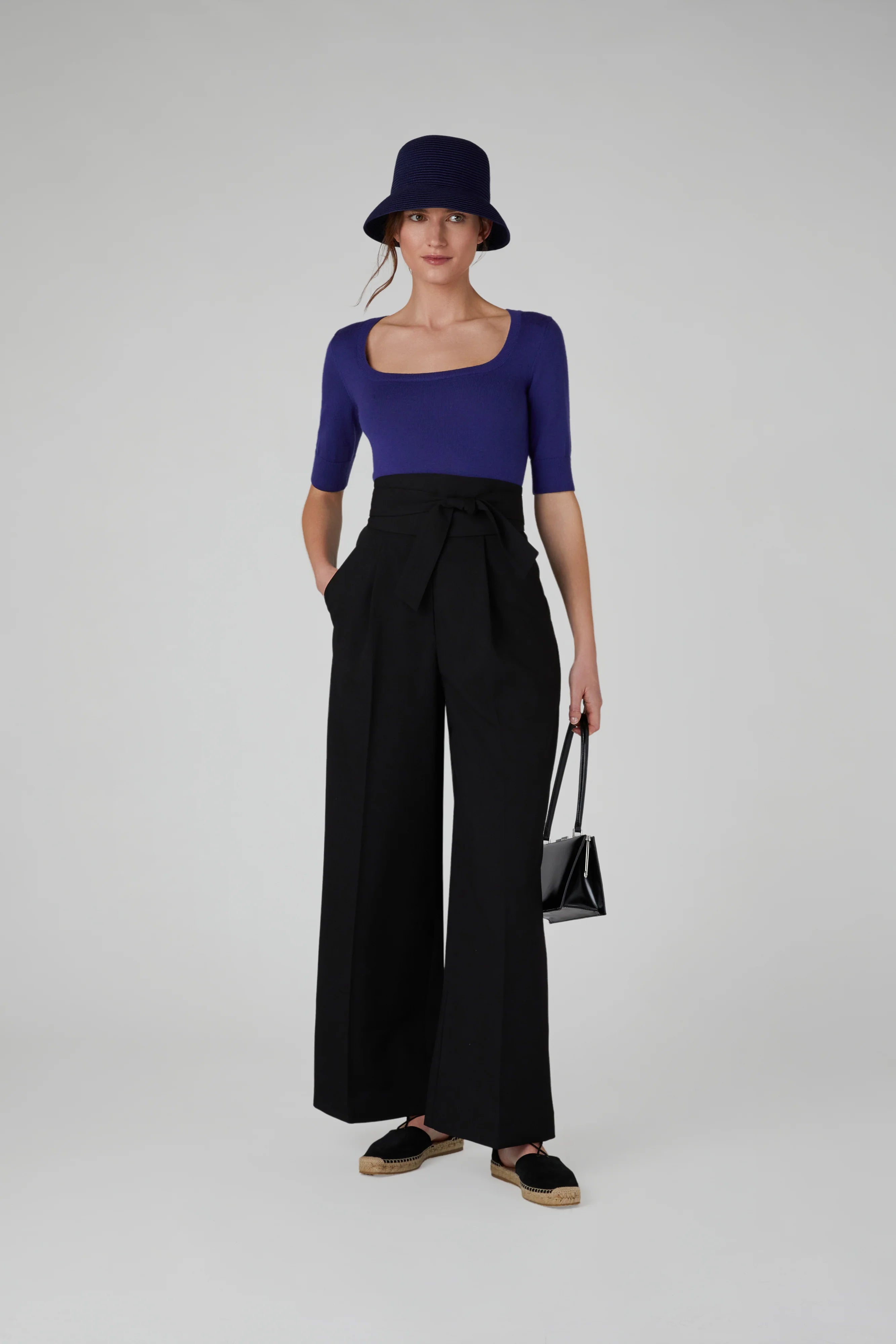Jasper Conran "Georgia" Wide Leg Trouser in Black