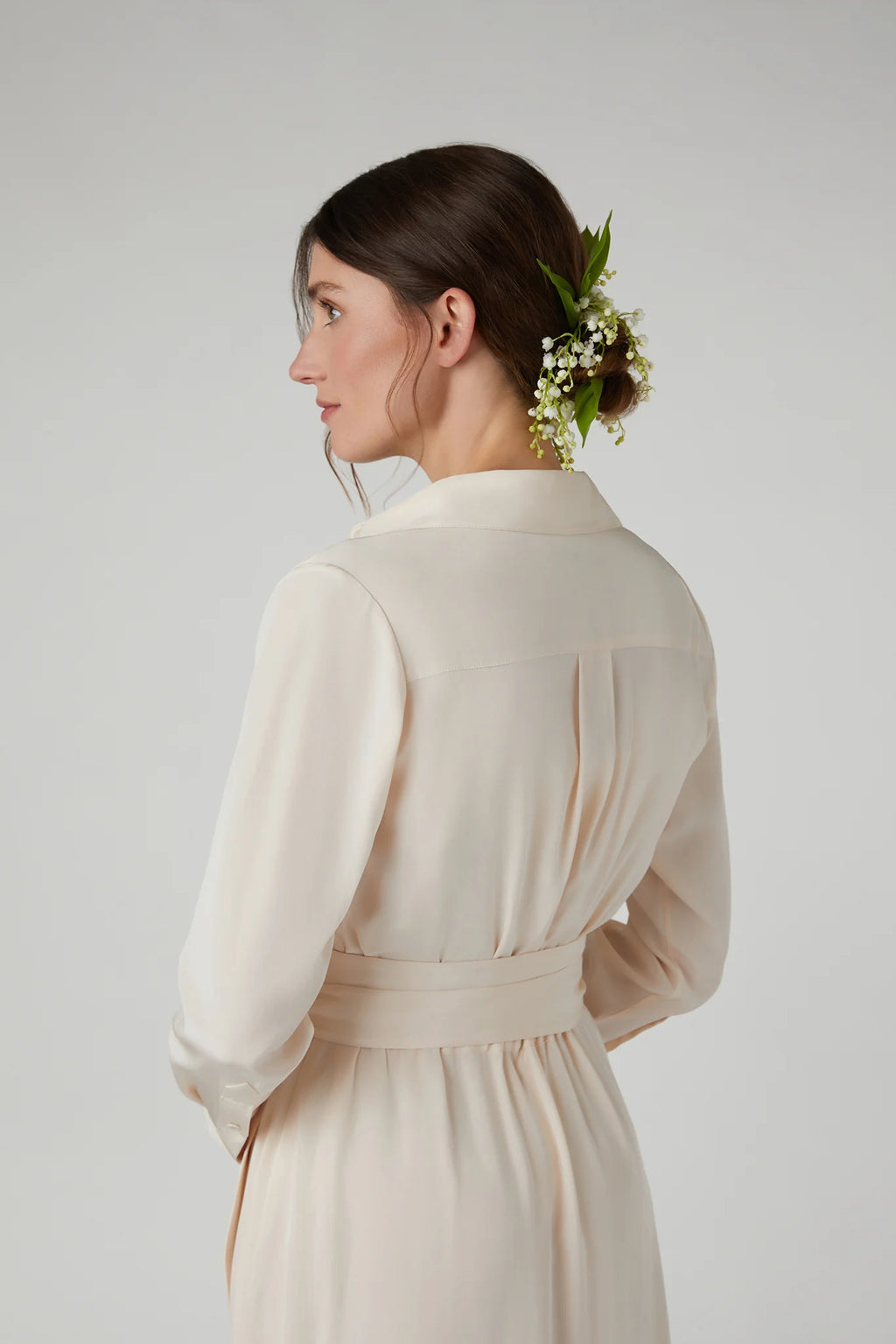 Jasper Conran "Hortensia" Silk Wrap Dress with Slip in Blush