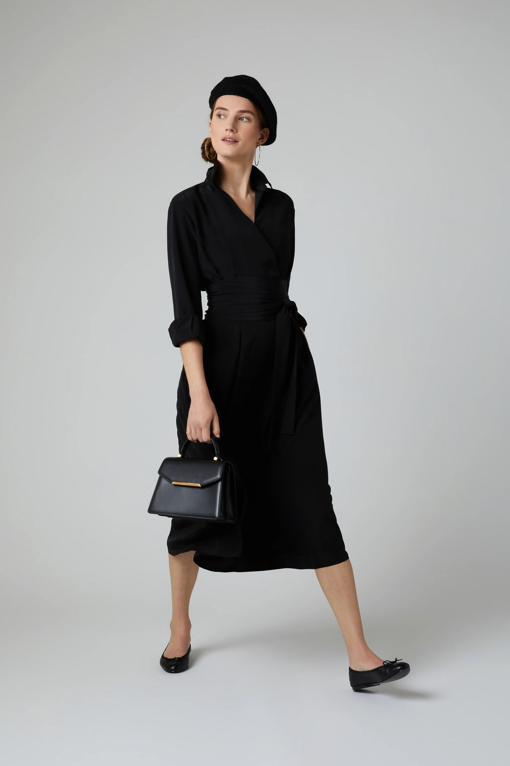 Jasper Conran "Francine" Top Handle Grab Bag in Black