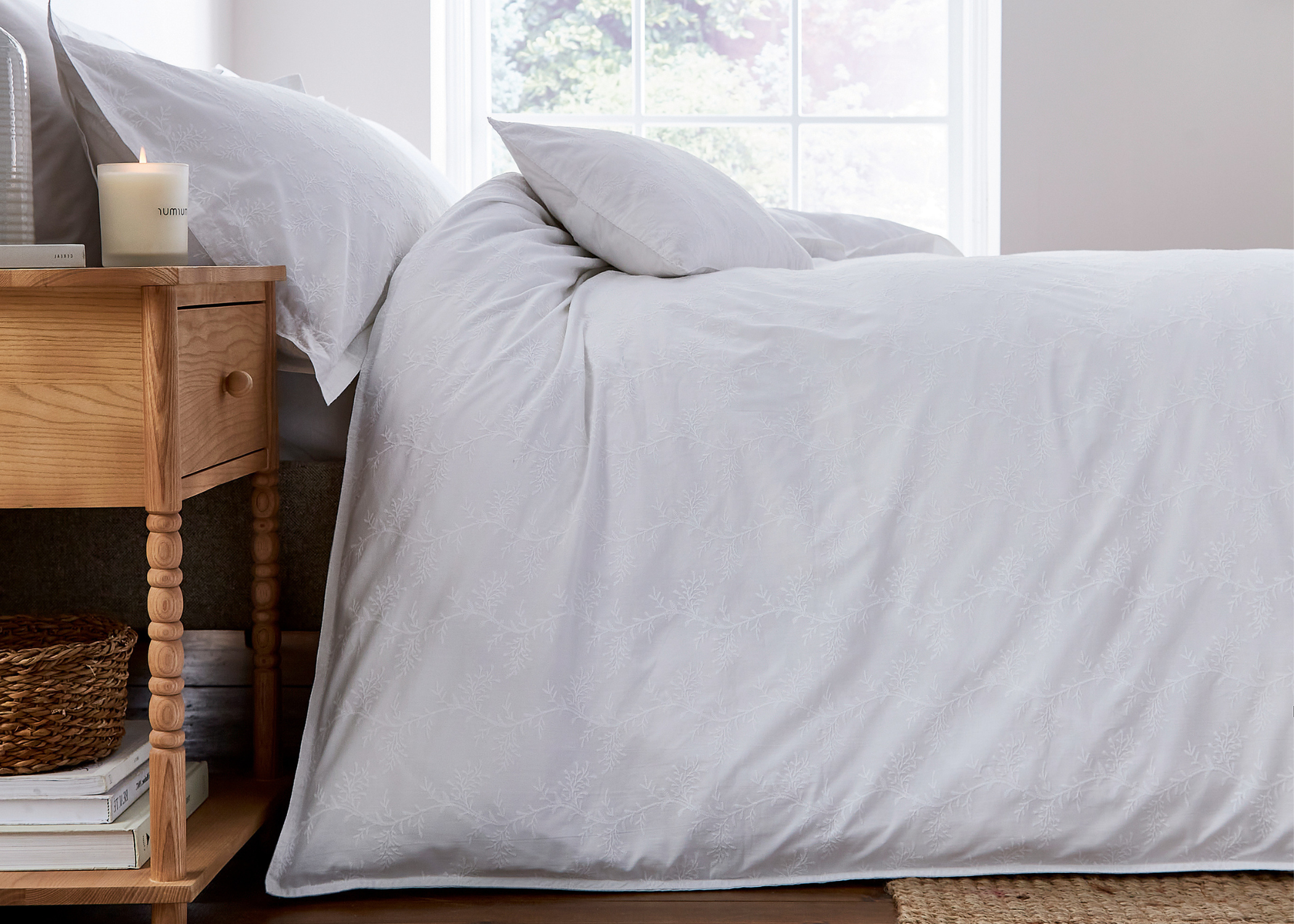 Murmur "Bea" Embroidery Duvet Cover Sets in White