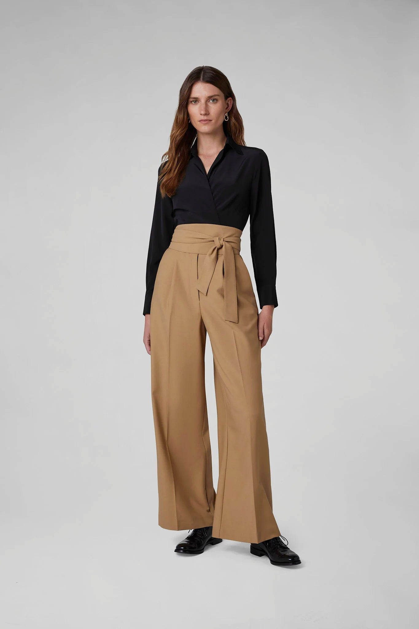 Jasper Conran "Georgia" Wide Leg Trousers in Camel