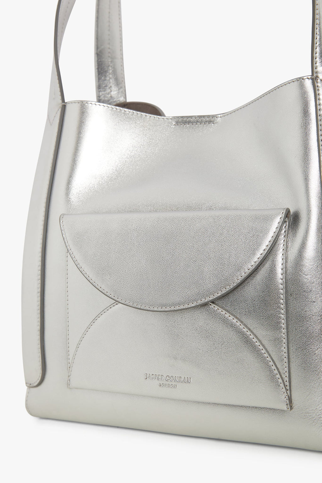 Jasper Conran "Darcey" Leather Hobo Bag in Silver