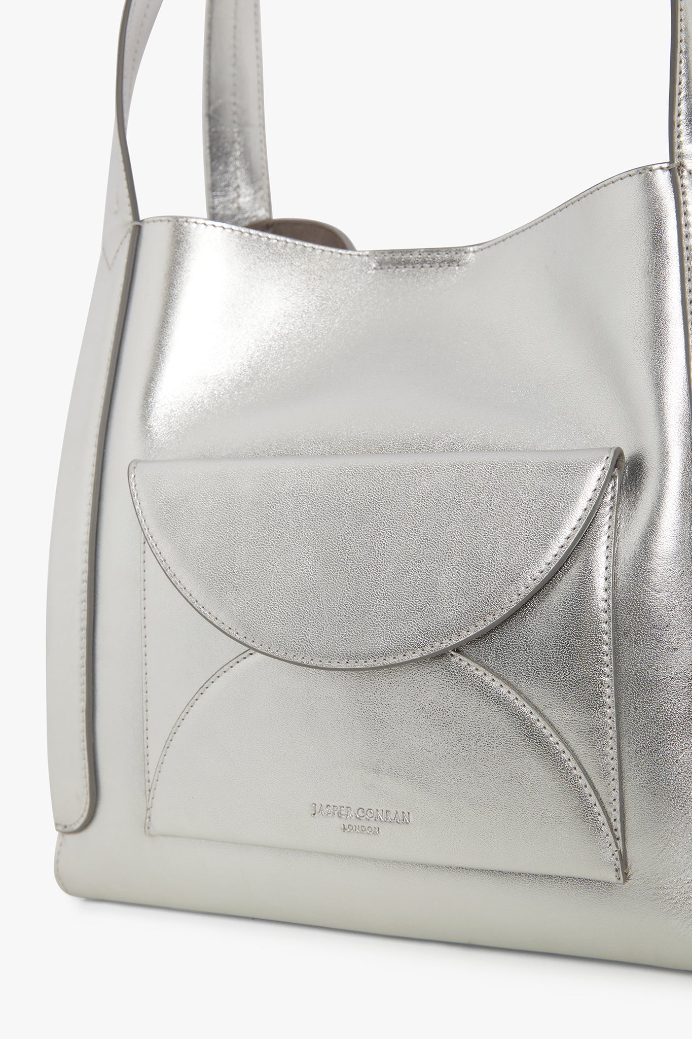 Jasper Conran "Darcey" Leather Hobo Bag in Silver