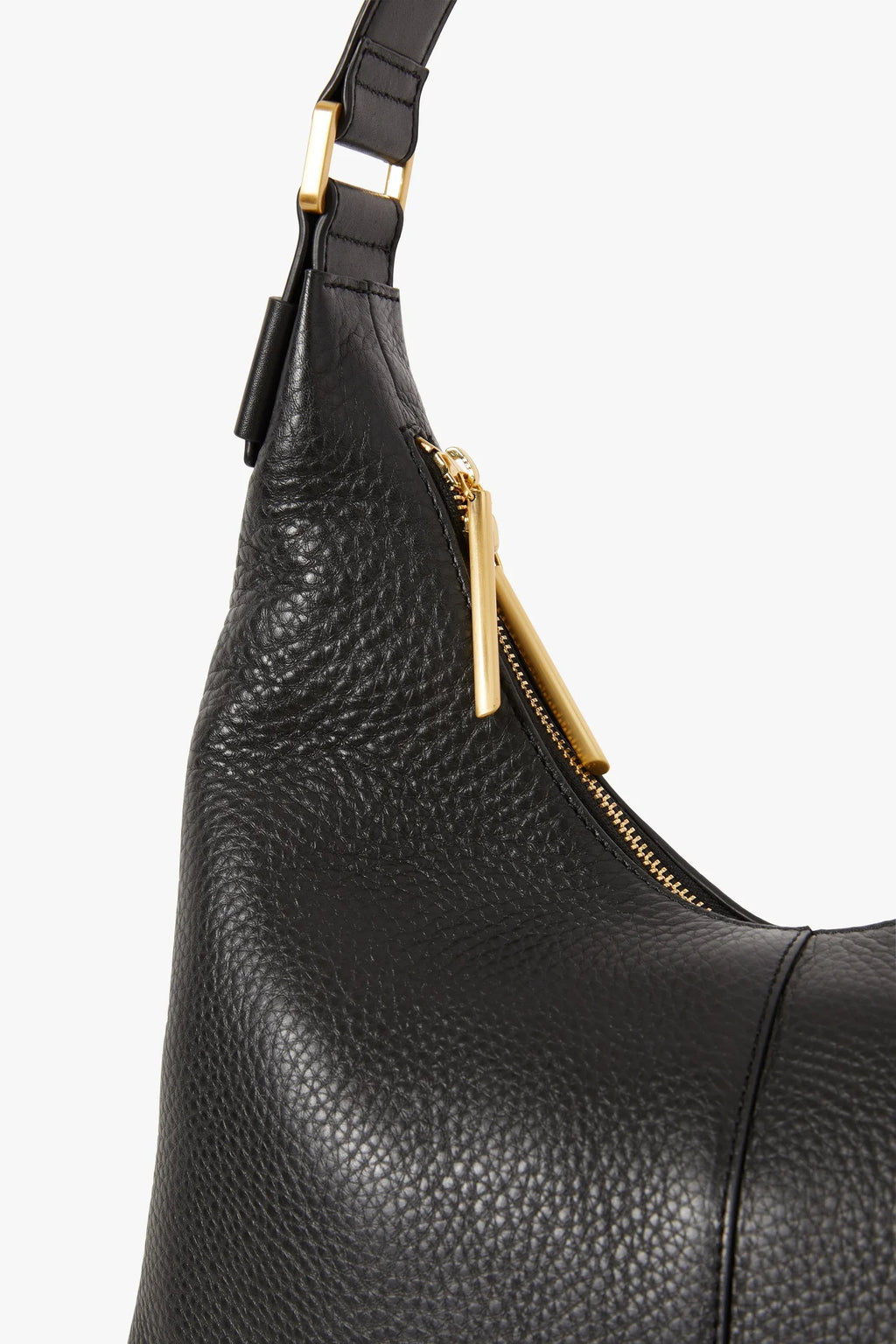 Jasper Conran "Beatrix" Leather Scoop Hobo in Black