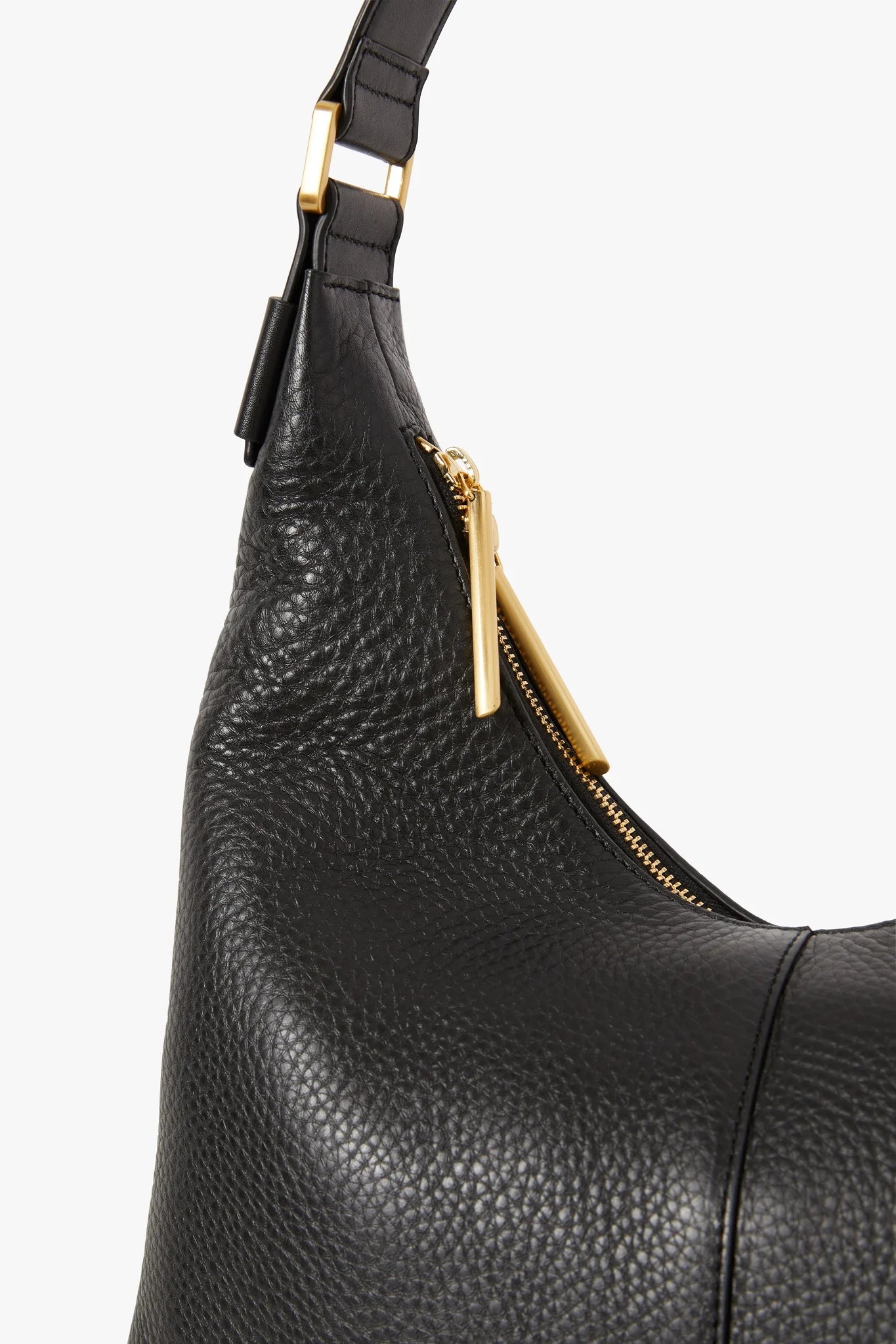 Jasper Conran "Beatrix" Leather Scoop Hobo in Black