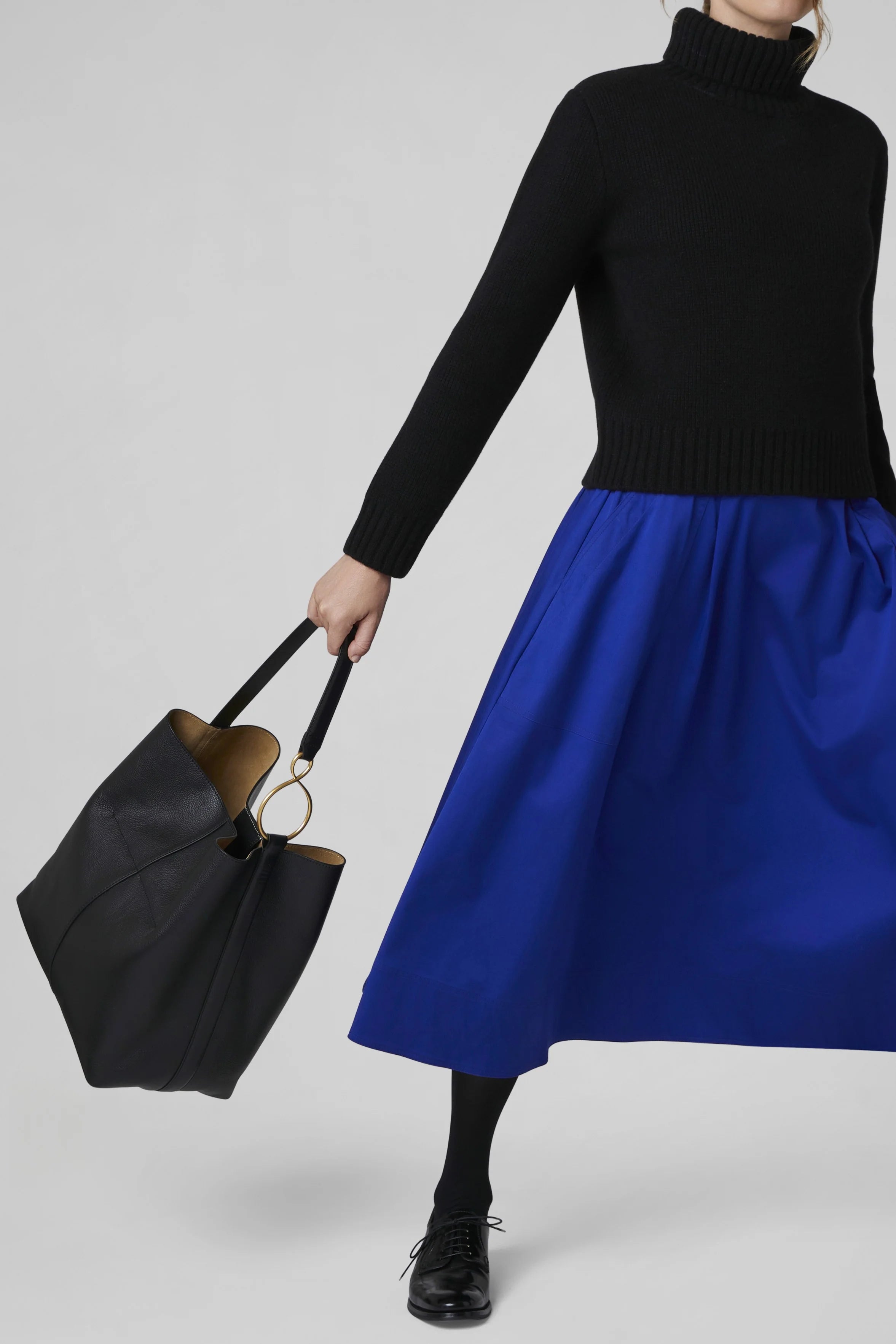 Jasper Conran "Gigi" Leather Hobo Bag in Black