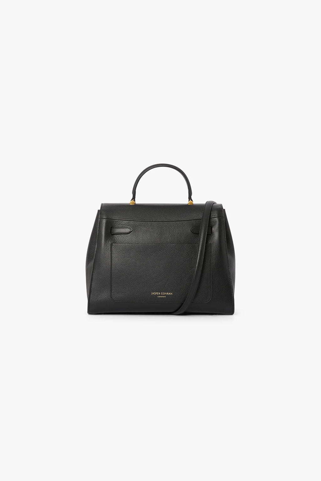 Jasper Conran "Gigi" Leather Top Handle Grab Bag in Black