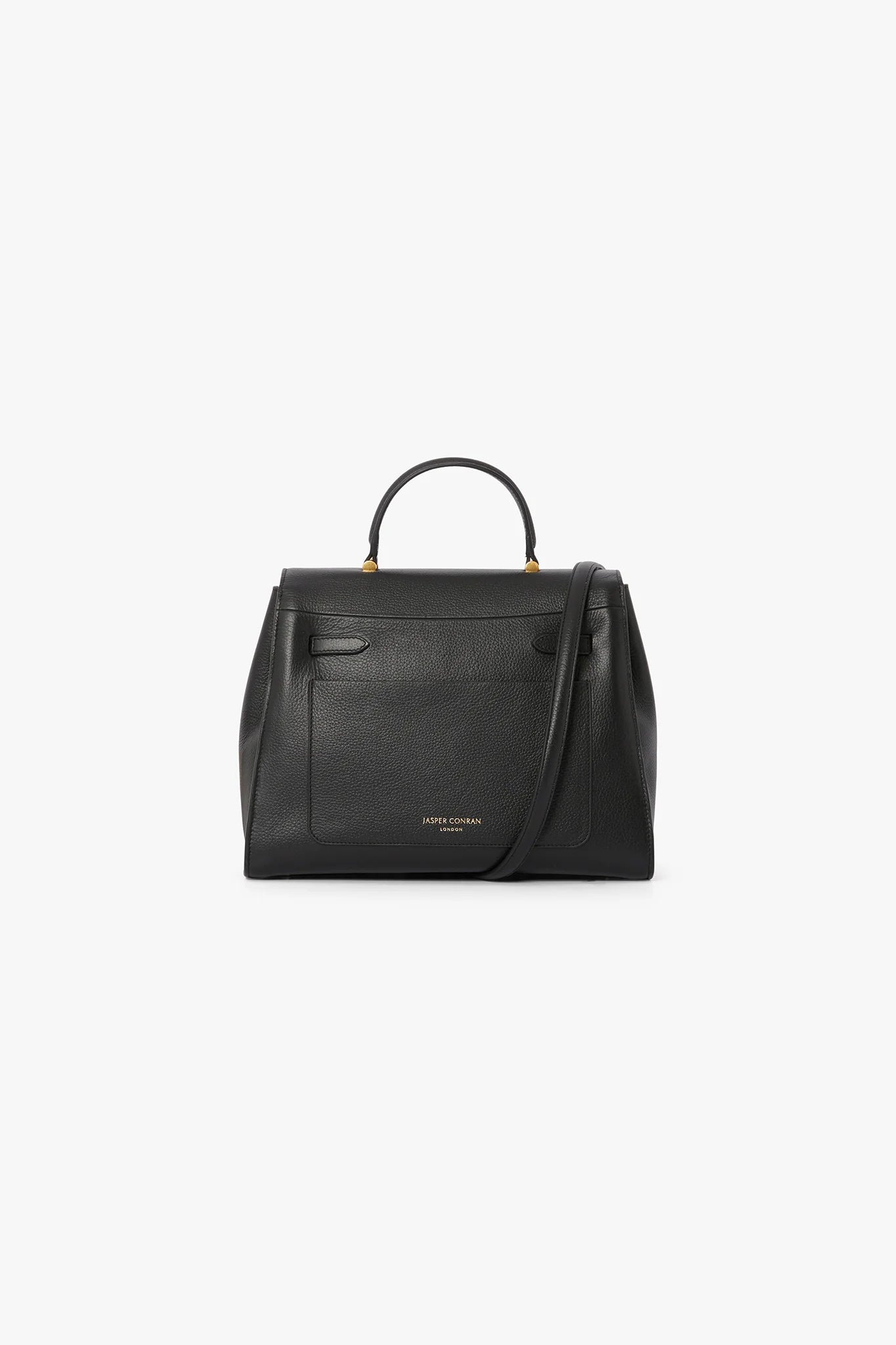 Jasper Conran "Gigi" Leather Top Handle Grab Bag in Black