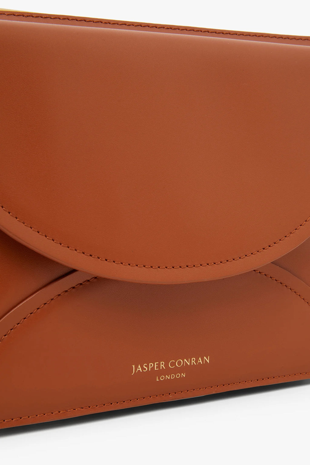 Jasper Conran "Darcey" Leather Double Flap Cross Body Bag in Tan