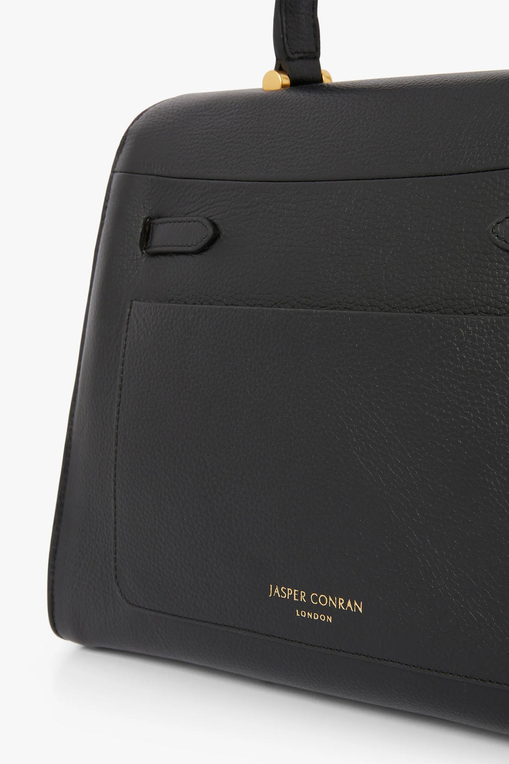 Jasper Conran "Gigi" Leather Top Handle Grab Bag in Black