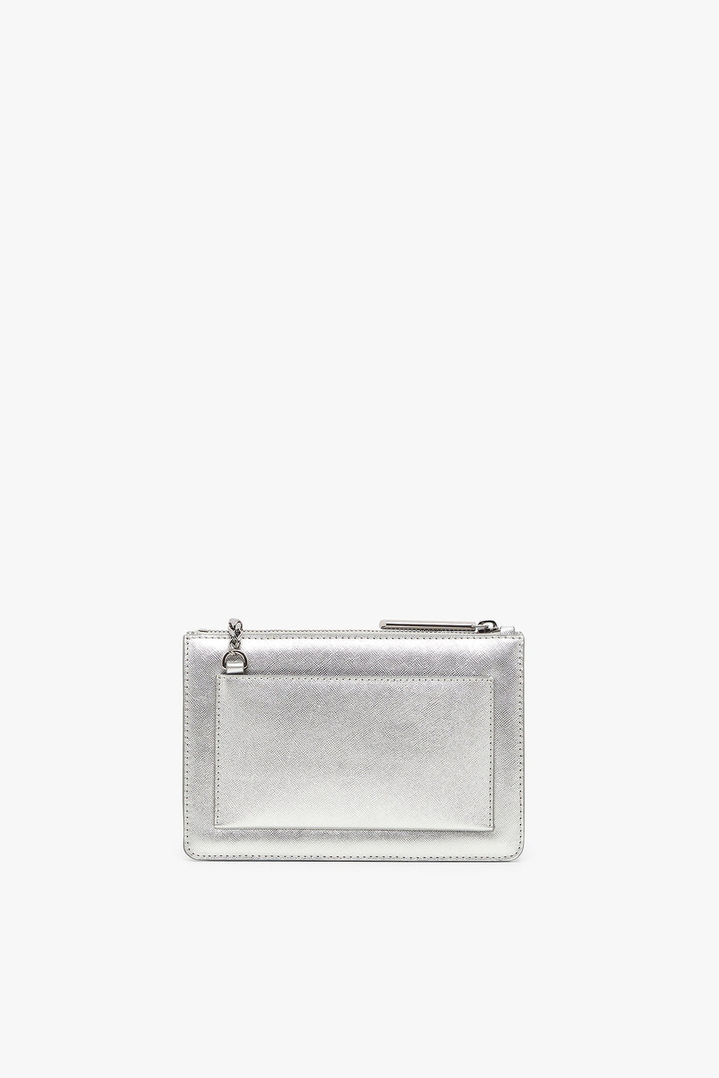 Jasper Conran "Francine" Leather Chain Clutch in Silver