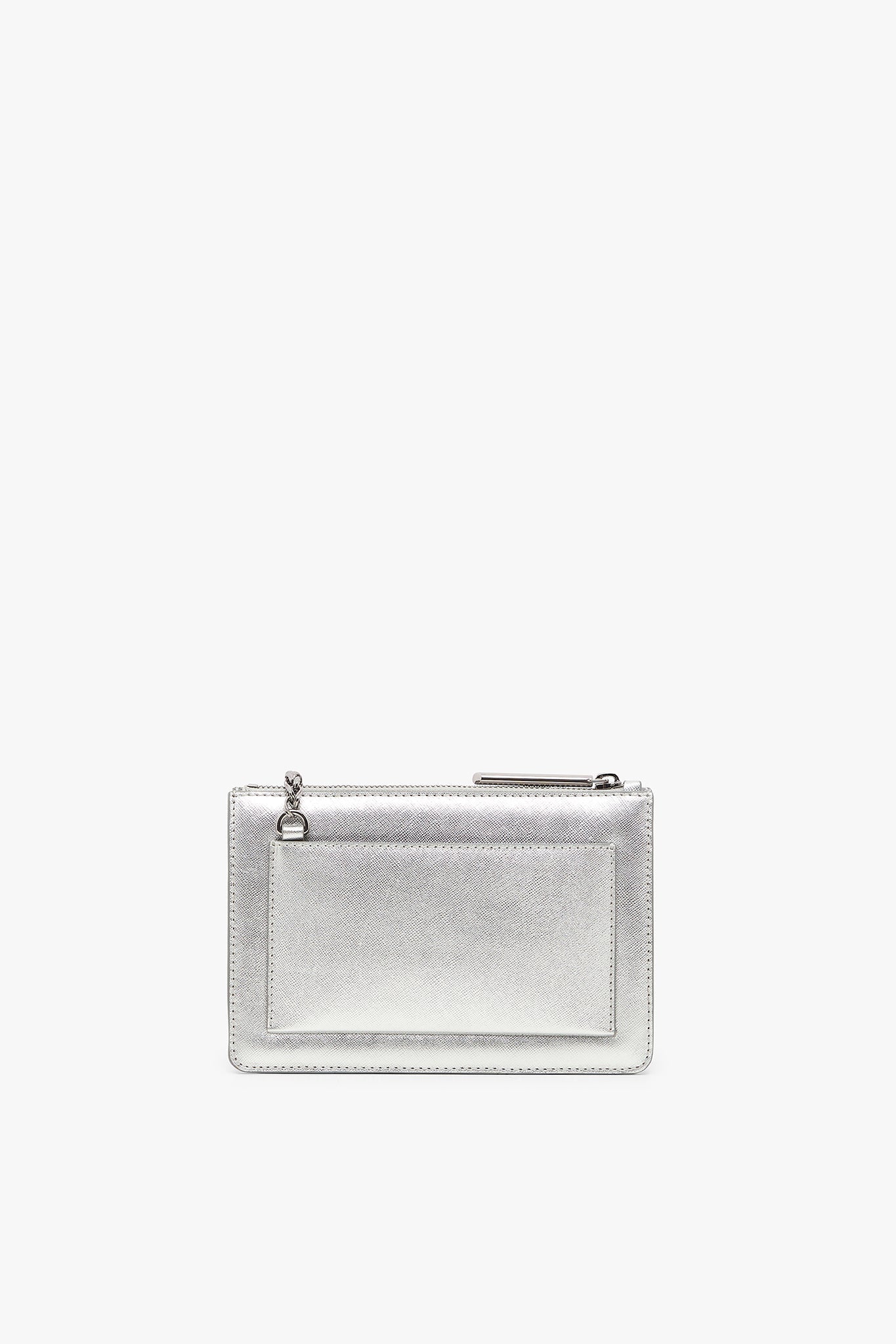 Jasper Conran "Francine" Leather Chain Clutch in Silver