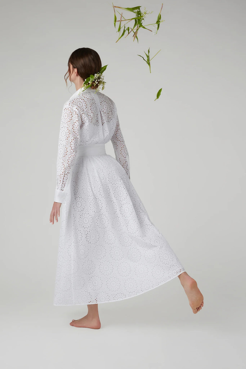 Jasper Conran "Felicia" Broderie Maxi Skirt in White