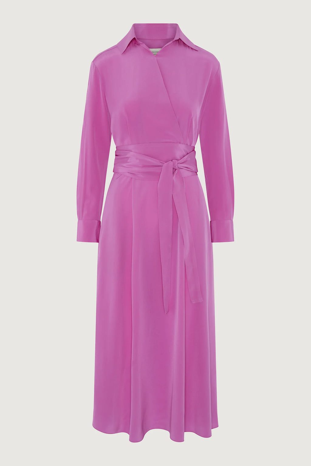 Jasper Conran "Celia" Silk Full Skirt Wrap Dress in Pink
