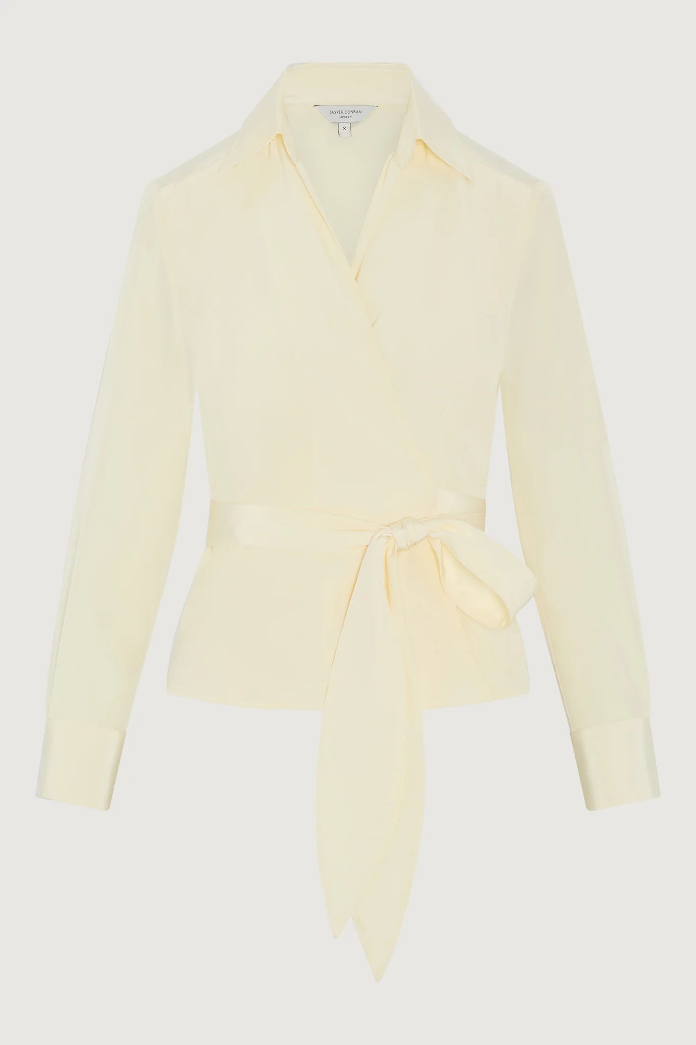 Jasper Conran "Genevieve" Silk Wrap Shirt in Champagne