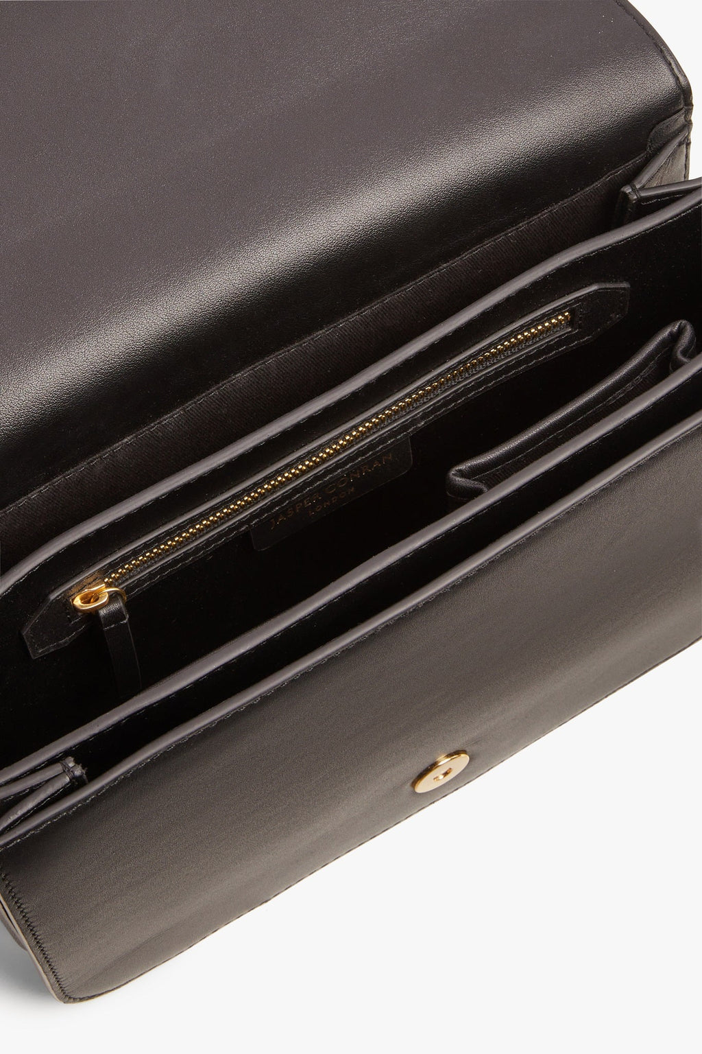 Jasper Conran "Beatrix" Flap Over Leather Cross Body in Black