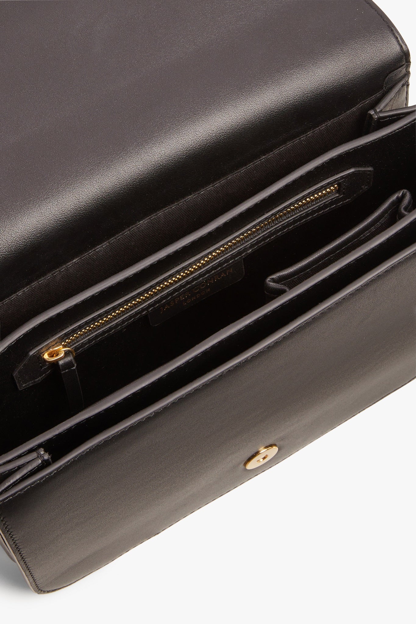 Jasper Conran "Beatrix" Flap Over Leather Cross Body in Black