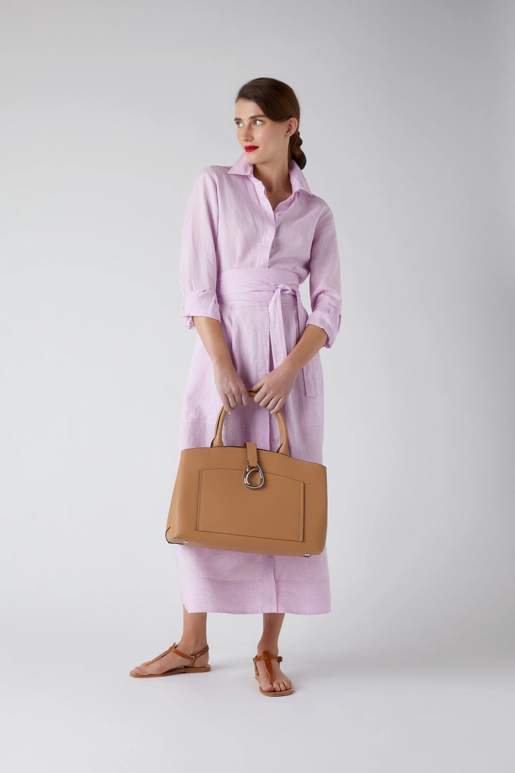 Jasper Conran "Bee" Leather Tote in Camel