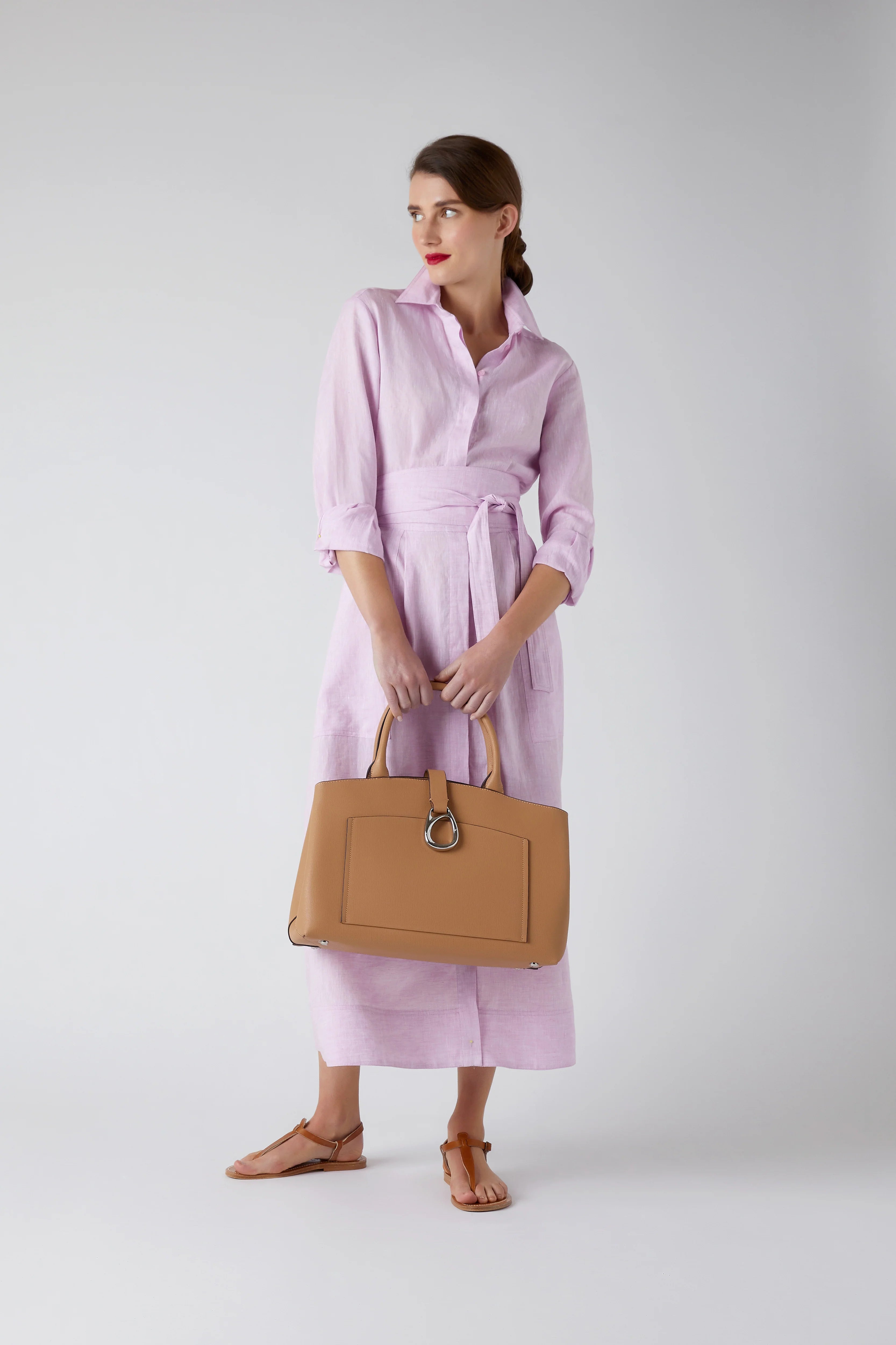 Jasper Conran "Bee" Leather Tote in Camel