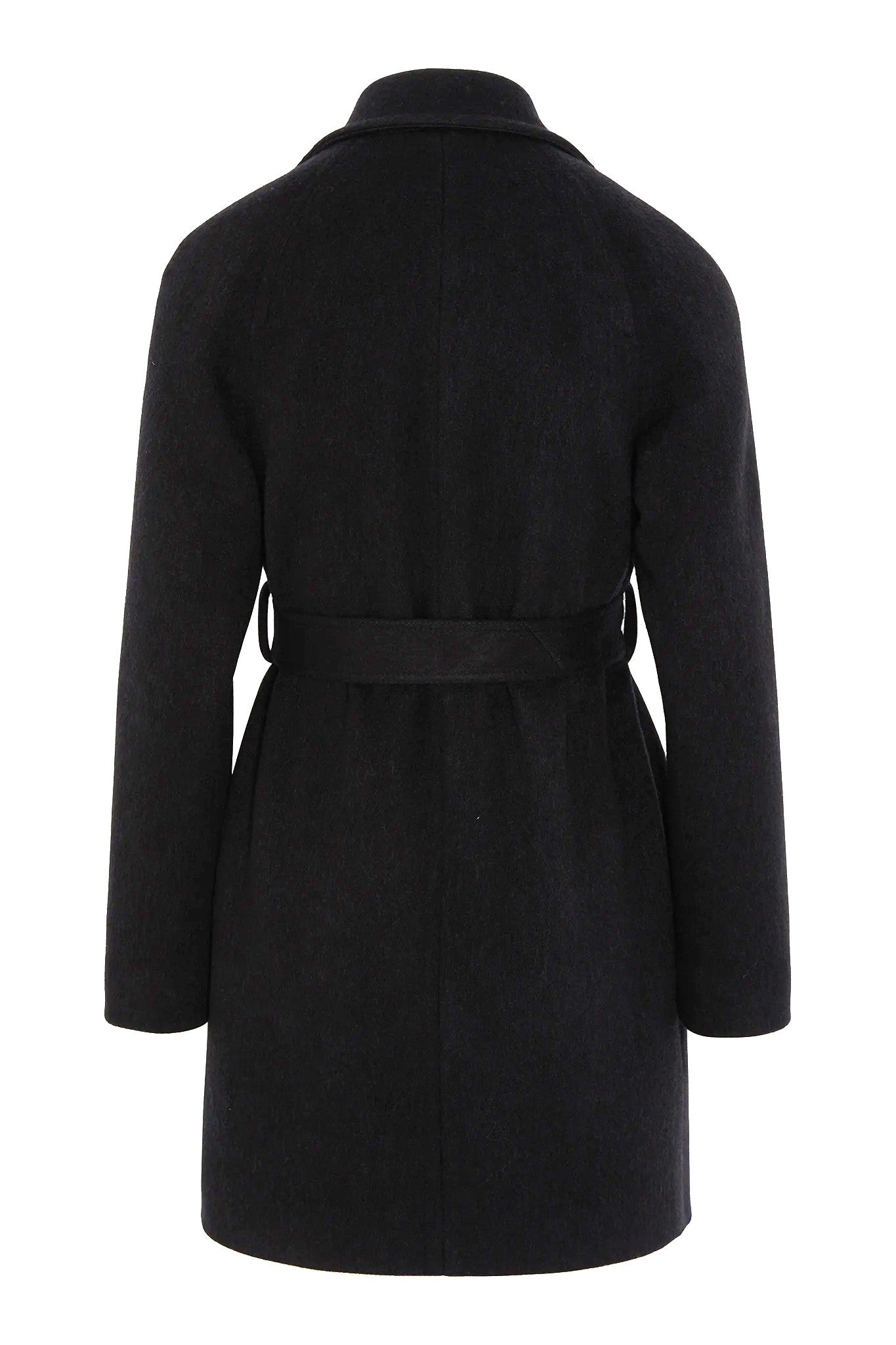 Jasper Conran "Geraldine" Wool Blend Mid-Length Coat in Black