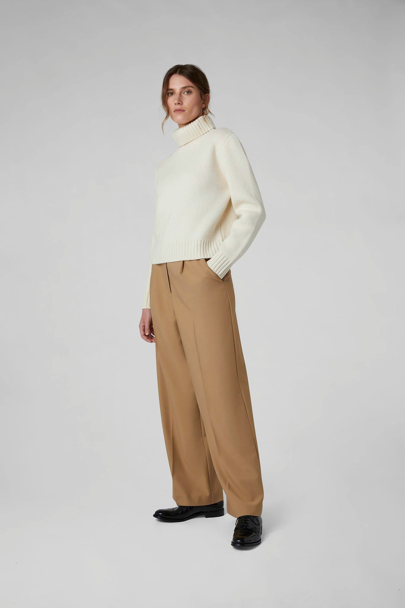 Jasper Conran "Georgia" Wide Leg Trousers in Camel
