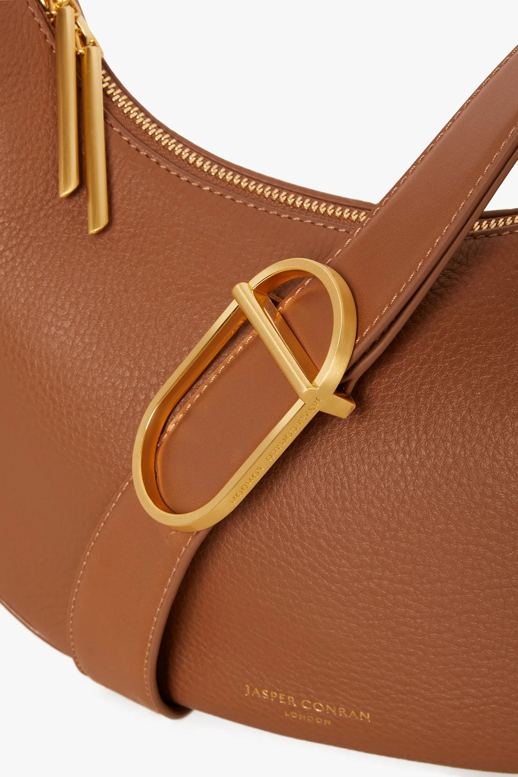 Jasper Conran "Beatrix" Scoop Leather Cross Body in Tan