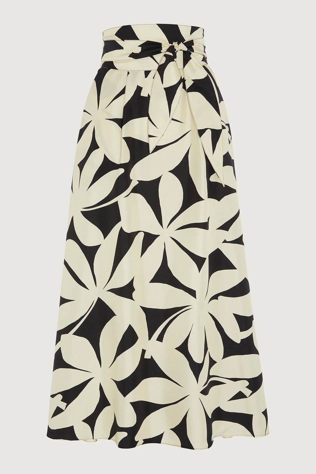 Jasper Conran "Gail" Silk Twill Printed Maxi Skirt in Champagne