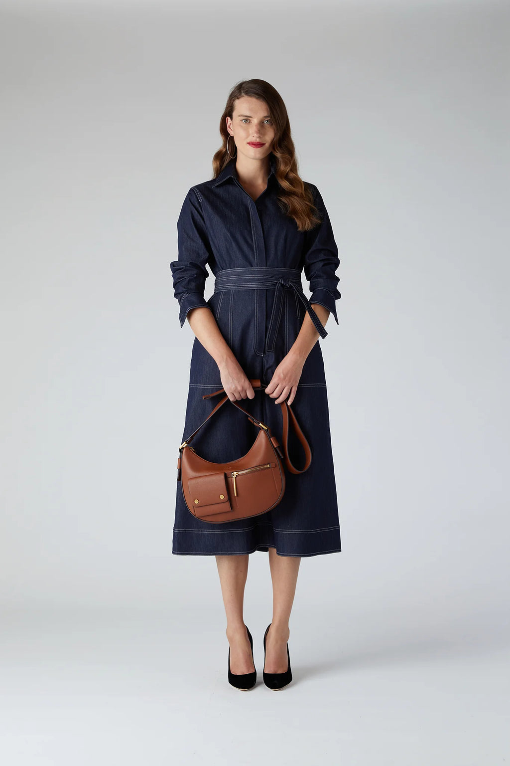 Jasper Conran "Dahlia" Scoop Bag in Tan