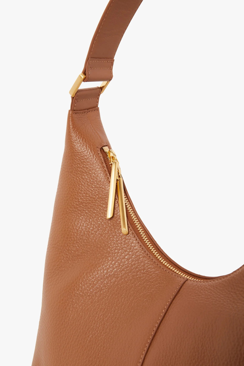 Jasper Conran "Beatrix" Leather Scoop Hobo in Tan
