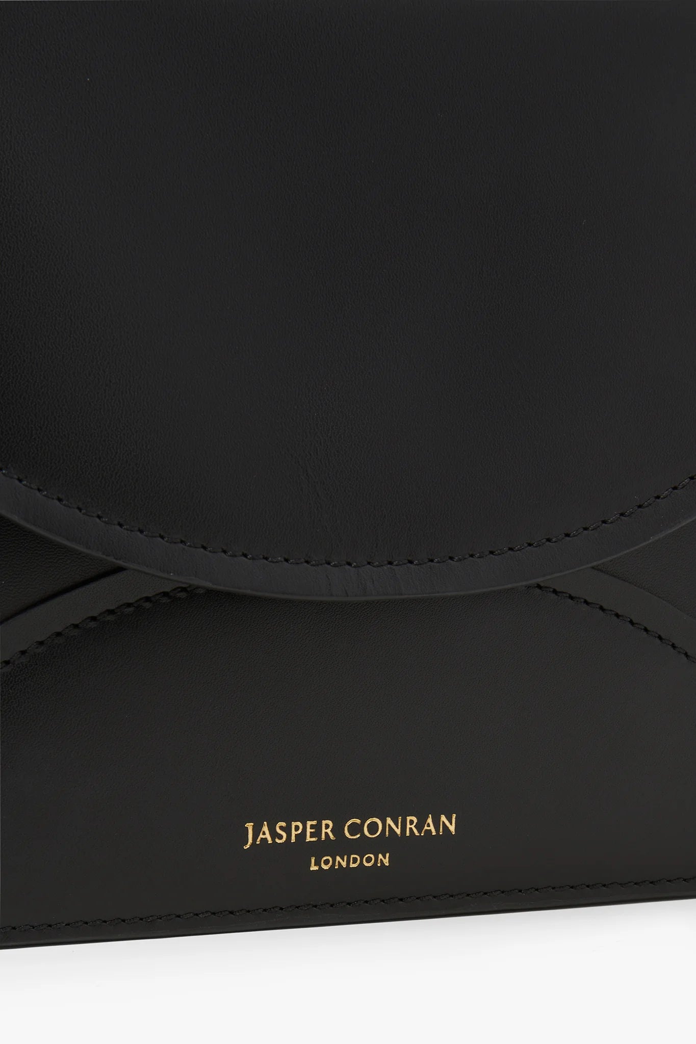 Jasper Conran "Darcey" Leather Double Flap Cross Body Bag in Black