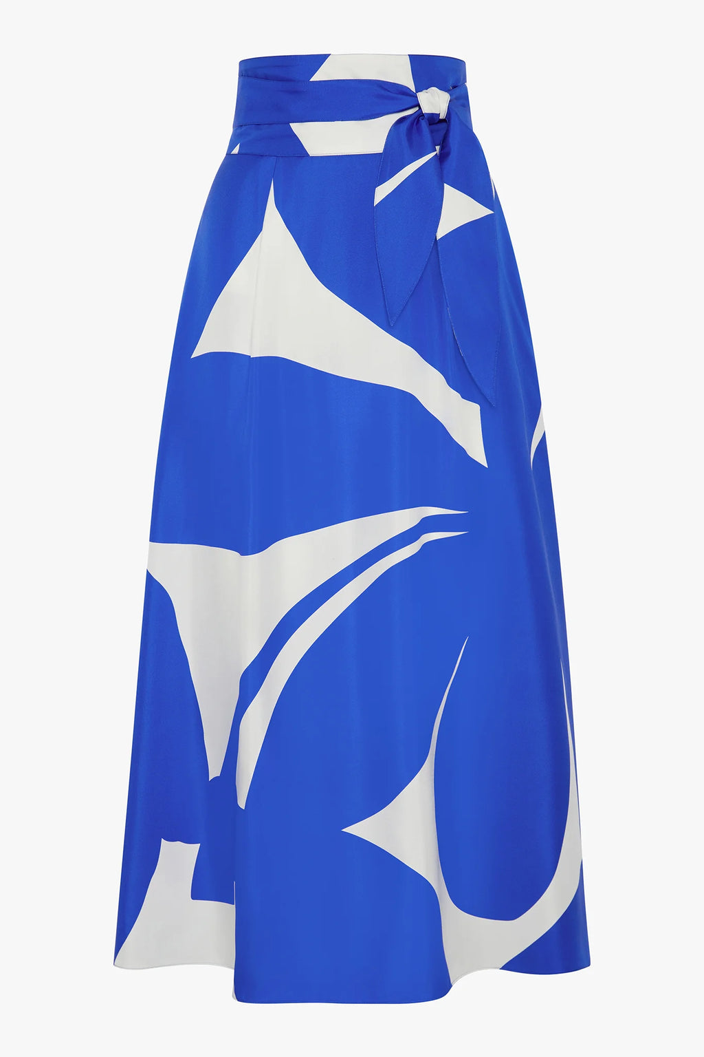 Jasper Conran "Gail" Silk Twill Printed Maxi Skirt in Blue