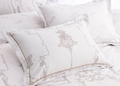 Christy "Ambroise Oyster" Filled Cushion in Cream / Silver