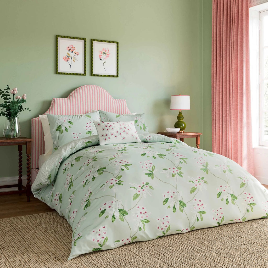 Oleander Filled Cushion in Aqua