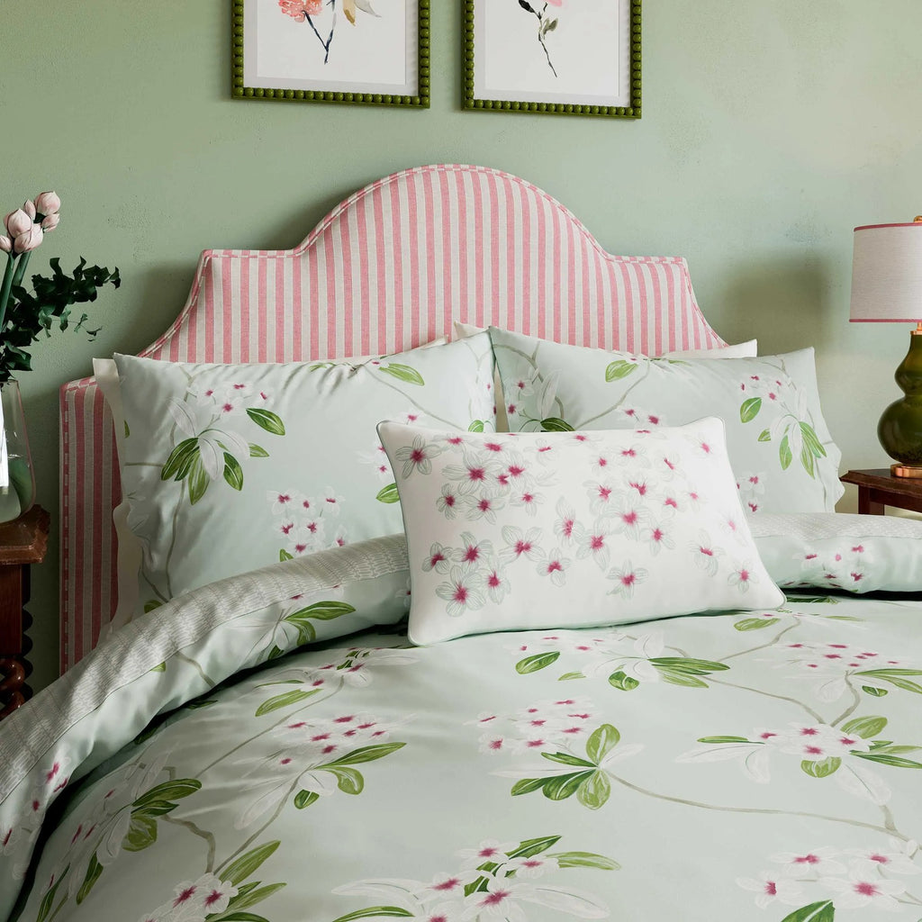 Oleander Filled Cushion in Aqua