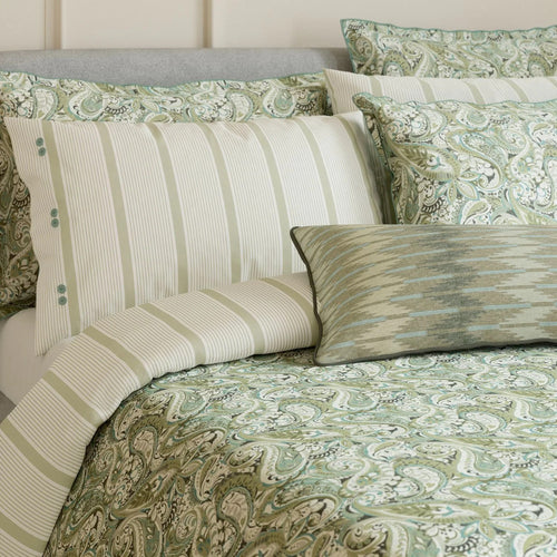 Bedeck of Belfast "Alessie" Duvet Cover and Oxford Pillowcase in Green