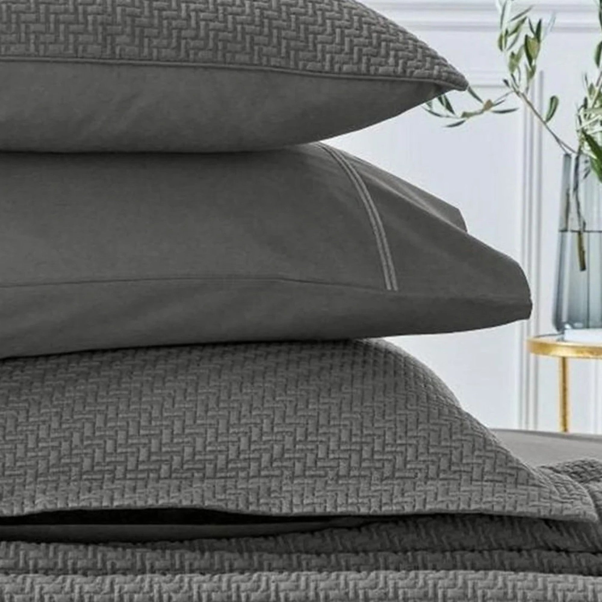 Andaz Square Pillow Sham in Charcoal