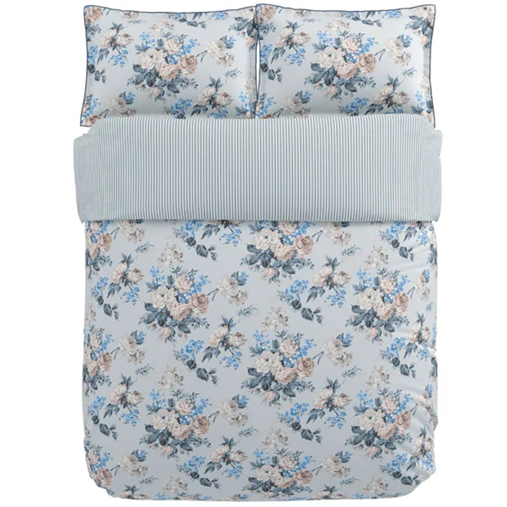 Delphine Duvet Cover Set in Chambray Blue