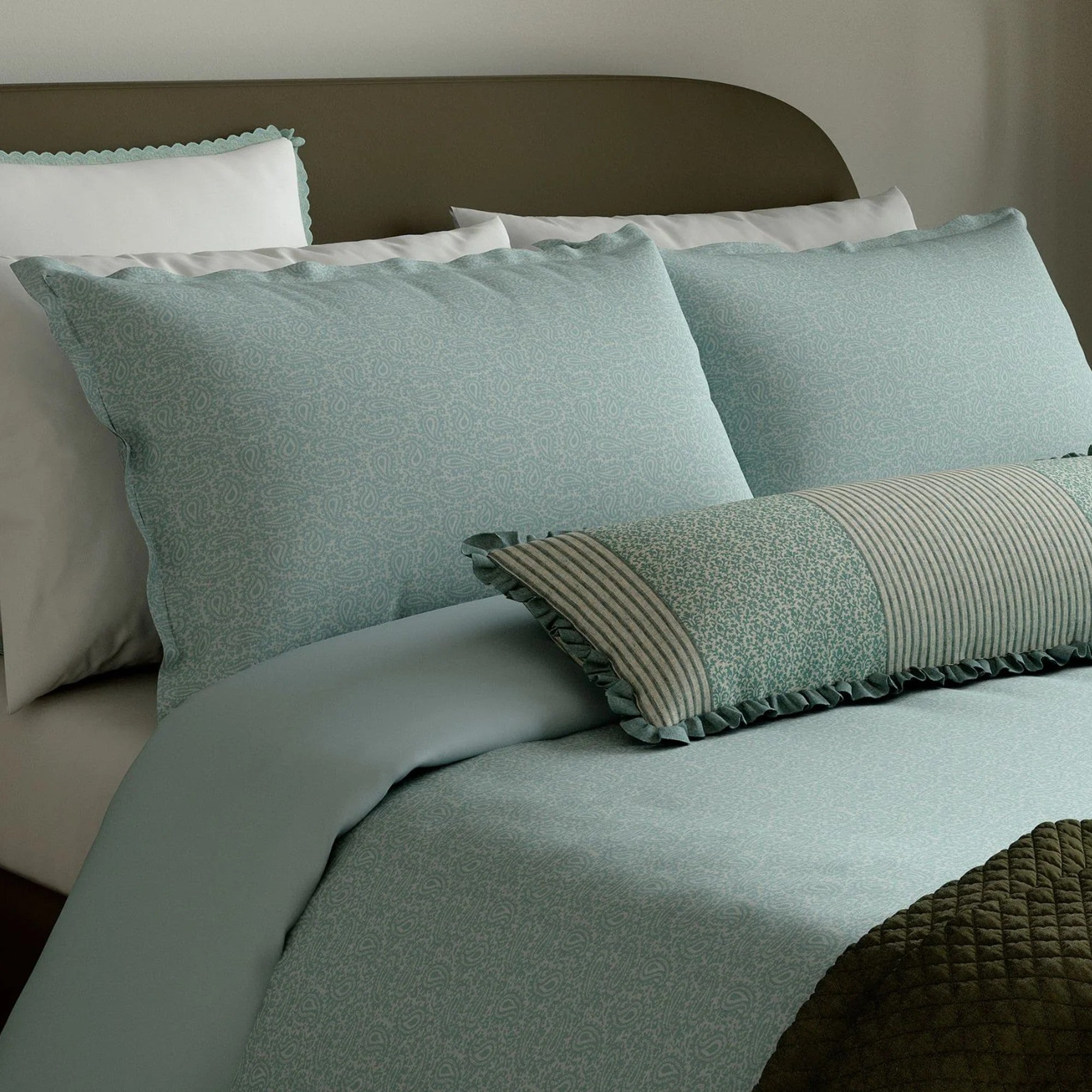Bedeck of Belfast "Emmy" Duvet Cover and Oxford Pillowcase in Duck Egg