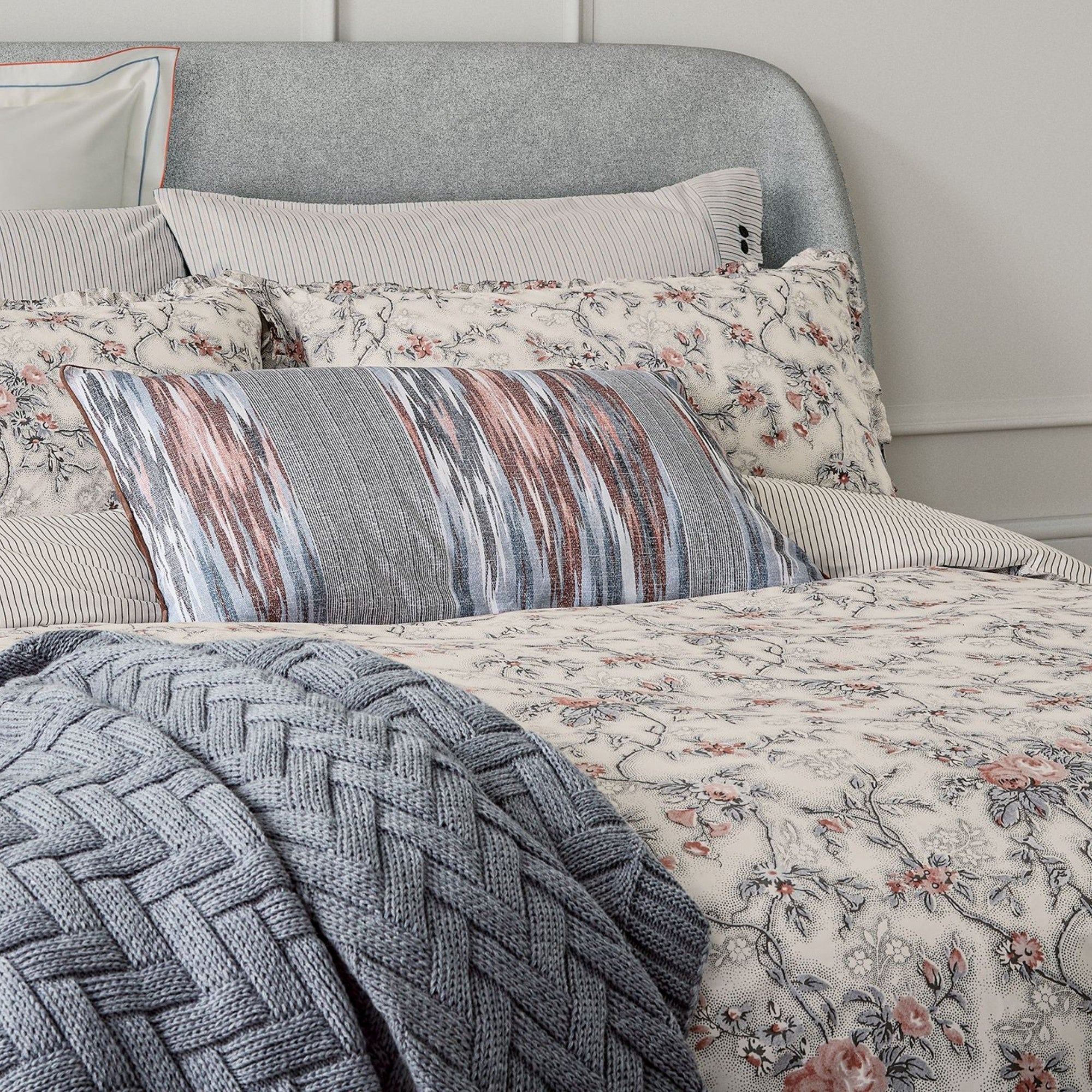 Bedeck of Belfast "Estelle" Duvet Cover and Oxford Pillowcase in Red